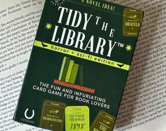 TIDY THE LIBRARY: The Horror + Sci-Fi Edition, Original Card Game for Book Lovers, Fun & infuriating, game night