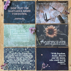Cartes postales littéraires magnifiques de citation d’amoureux de livre | Construisez votre propre ensemble de 6, 10, 15 ou 20 | Choisissez vos créations... | Cadeau parfait de ver de livre