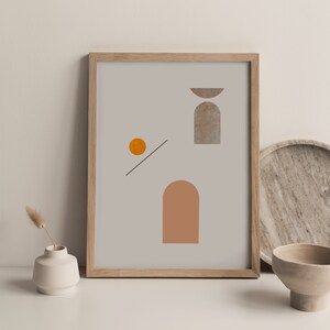 LEVELS | Printable Wall Art Digital Print | Minimal Abstract Geometric Wall Art | Neutral Shapes Wall Print | Instant Download