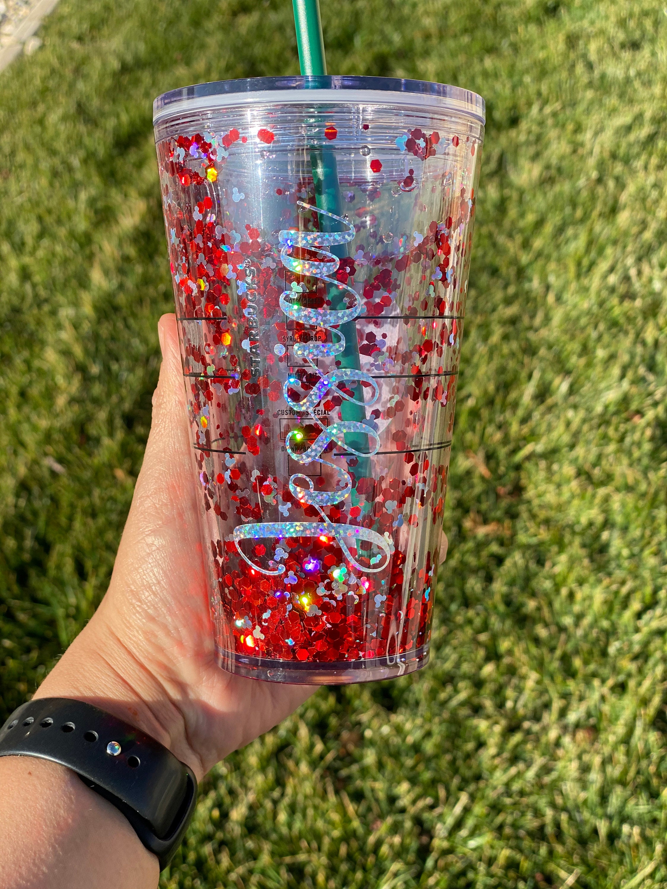 Snow globe Glitter cups Glitter Tumblers Venti Snow globe Etsy