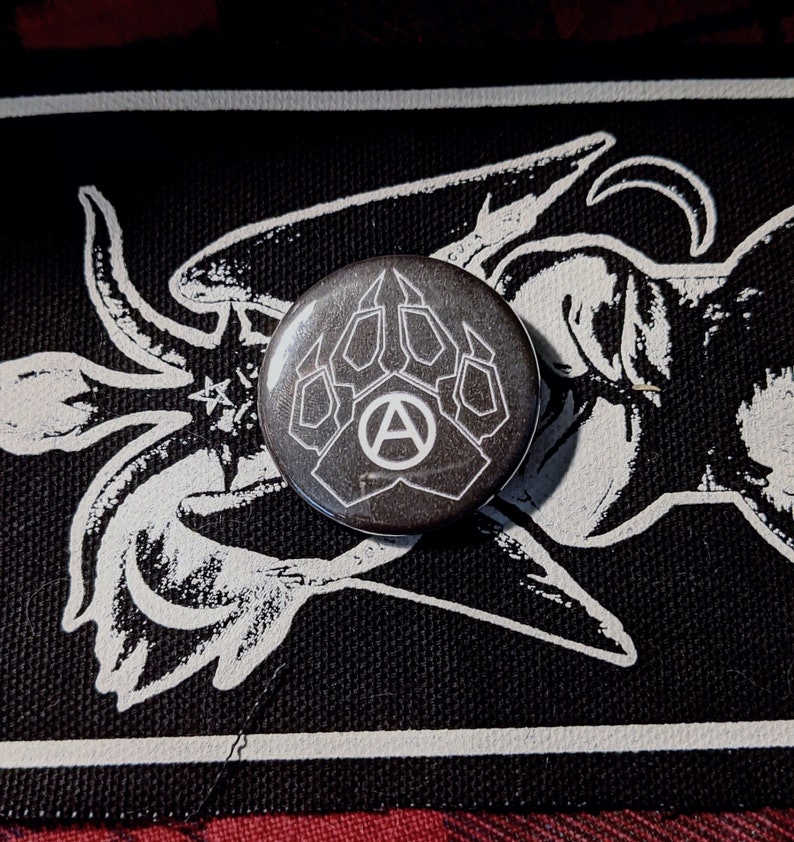 Handmade 1.25 Crust Anarcho Punk Furry Pins Pinback Pin Buttons Anarchy Symbol Noise Not Music