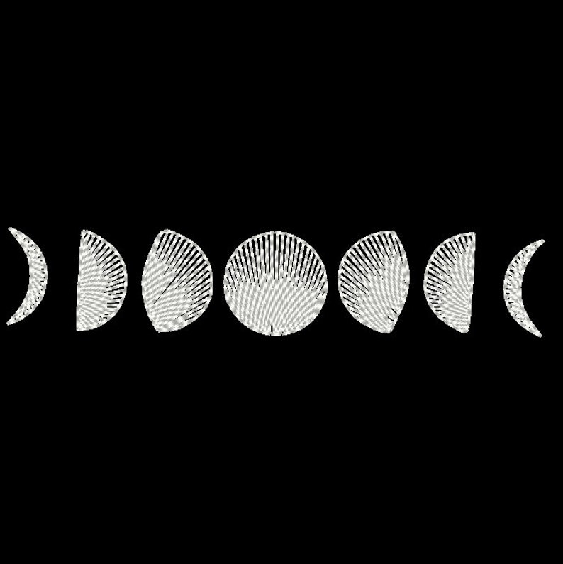 Minimalist Moon Phases Machine Embroidery Design Instant Etsy