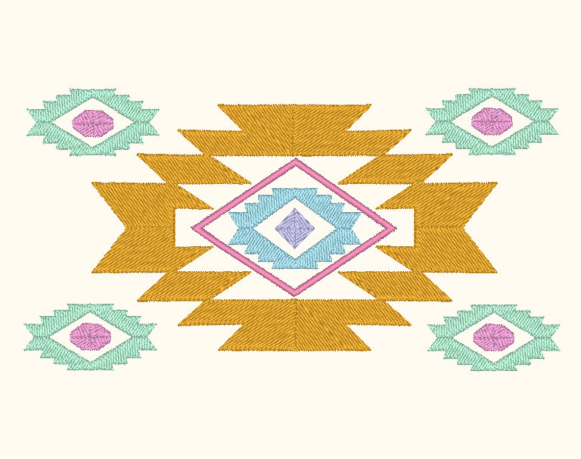 Southwest Geometric up to 6 Color Pattern Machine Embroidery - Etsy