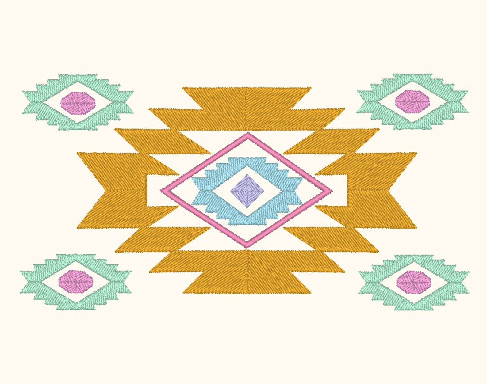 Southwest Geometric up to 6 Color Pattern Machine Embroidery Etsy