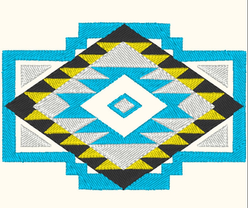 Southwest Geometric Pattern 4 Color Machine Embroidery Design - Etsy