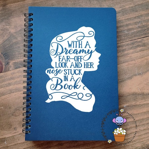 Belle Beauty and the Beast Nose Stuck in a Book Spiral bound, Hardcover Notebook/Journal Planner