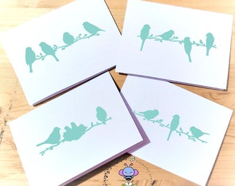 Baby Thank you cards Personalized cherry blossom birds nest set of 10