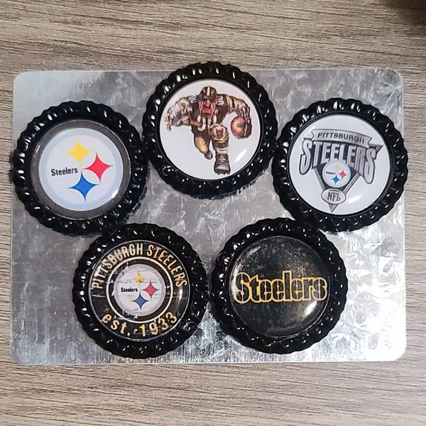 Pittsburgh Steelers NFL Bottlecap Refrigerator Office Filing Cabinet Magnets