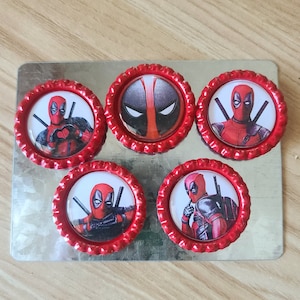 Deadpool Bottlecap Refrigerator Office Filing Cabinet Magnets