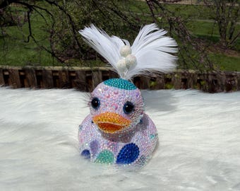 Pato brillante con estampado paisley