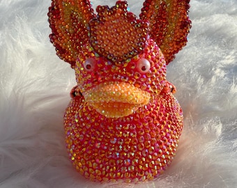Pato Fénix con brillantes diamantes de imitación