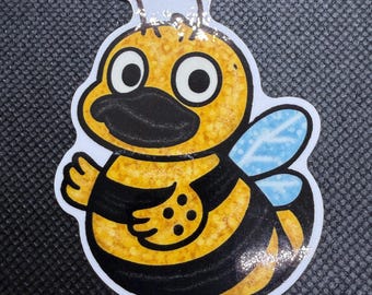 Pegatina de pato abeja