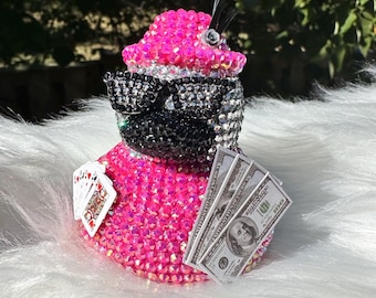 Pato de casino con lentejuelas brillantes