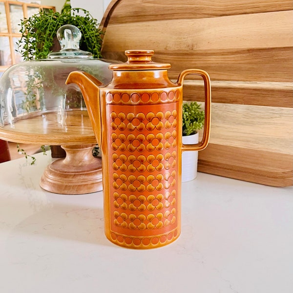 Vintage Hornsea, Saffron Pattern, Coffee Pot, John Clappison Designer, 1975, MCM, Retro, Chipped on Bottom Edge - Check out photos