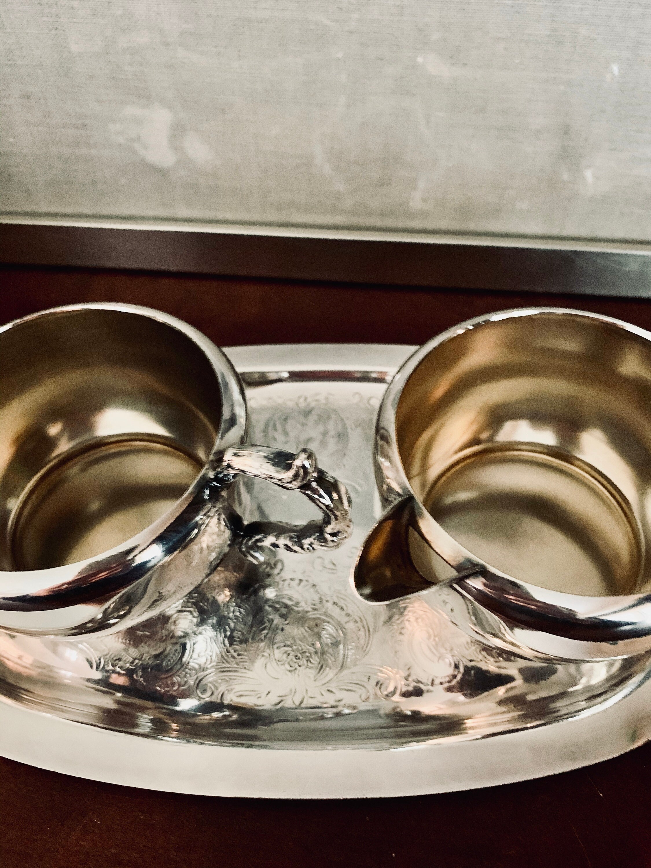 Vintage Silver Cream and Sugar on Tray Set Silver Plated Etsy Canada
