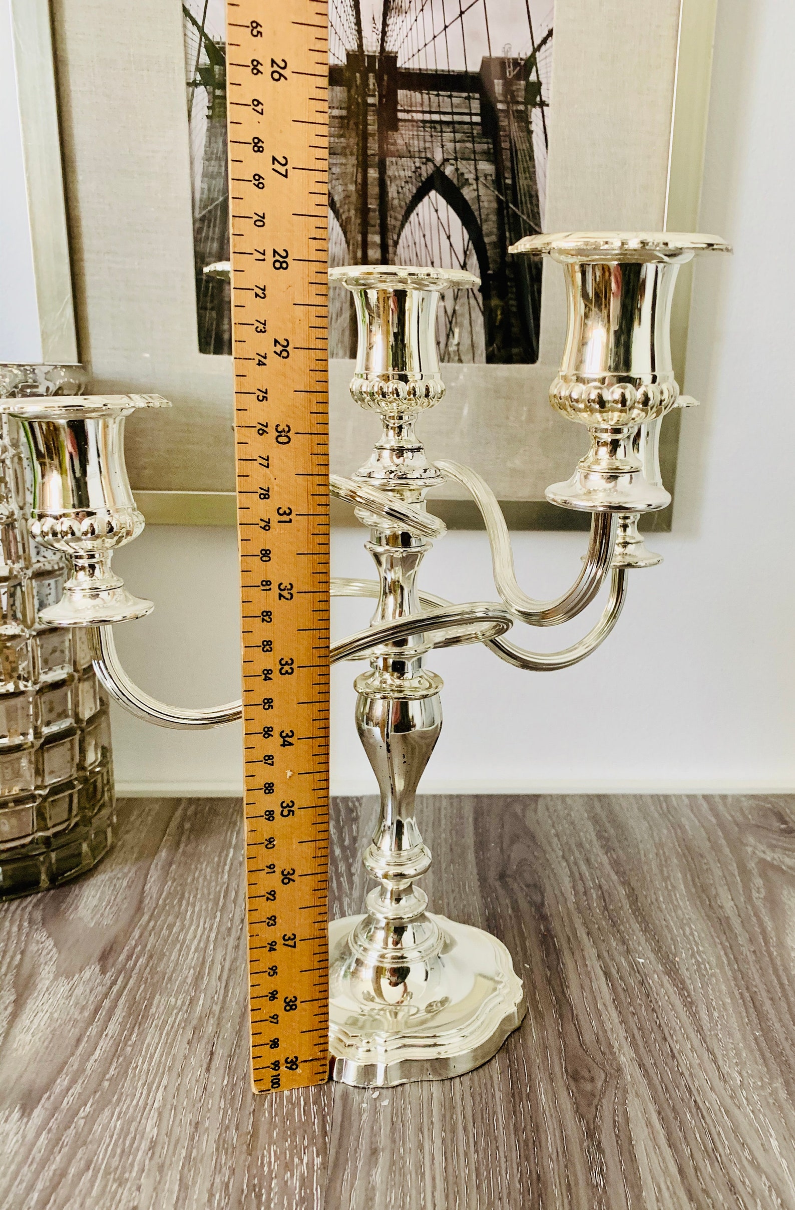 Vintage Silver Plated Candelabra 5 Arm Made in England Etsy