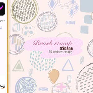 Procreate 35 shape element brush stamp best for your d.I.y work or handmade.