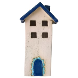 Maison en céramique faite main pour bougie chauffe-plat, cadeau de décoration, décoration de Noël, bougeoir, lanterne, cadeau de Pâques, décoration de terrasse.