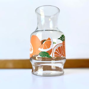 1970s Anchor Hocking Orange Juice Carafe Vintage Pitcher Decanter