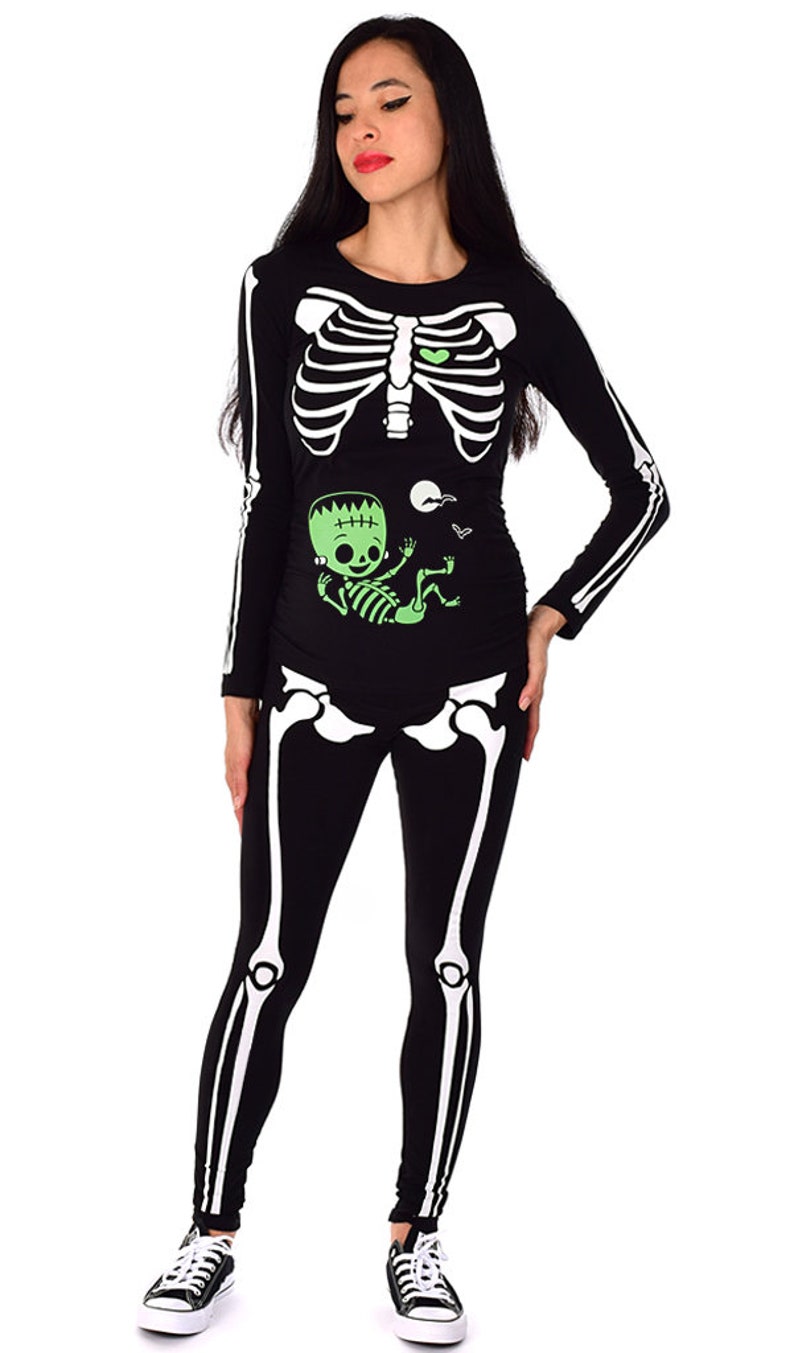Frankenstein Halloween Pregnant Skeleton Maternity Costume | Etsy