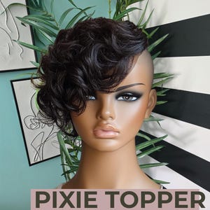 Real Hair  Hair Topper for Thinning Hair, Human Hair Topper For Alopecia, Clip In / Clip On, Short Hair Topper For Women , Ships From US