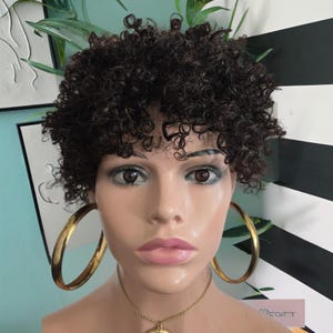 Salt and Pepper Afro Kinky Curly Pixie Topper, Clip In Hair , Natural Hair Accessories  | Braided Wigs | Natural Hair Extensions