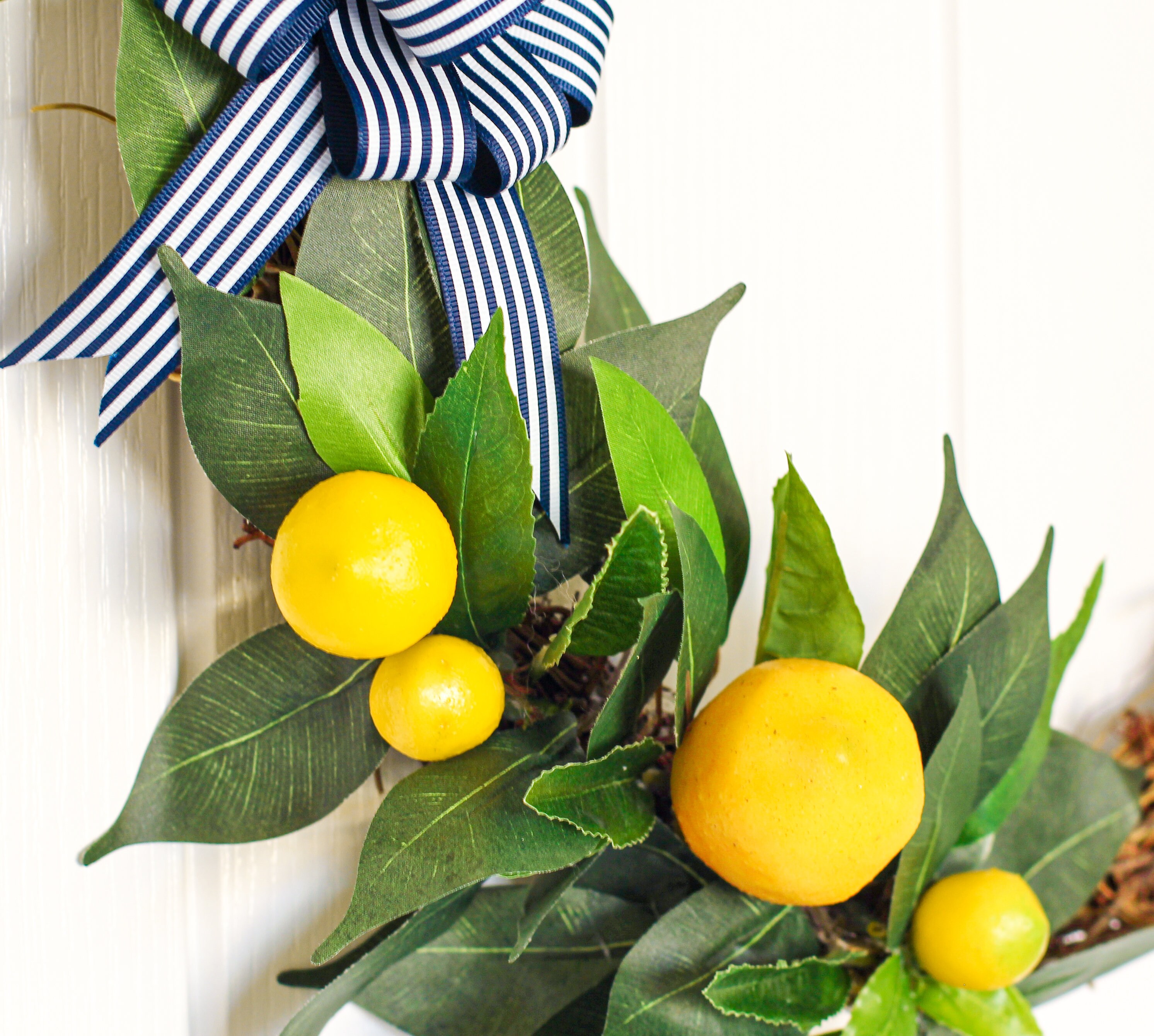 Spring Summer Artificial Flower Lemon Front Door Wreath 40cm Etsy UK