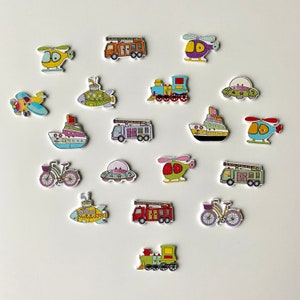 Assorted Wooden Buttons, Embellishments for Crafts, Scrapbooking, DIY, Mixed Media, Sewing Supplies