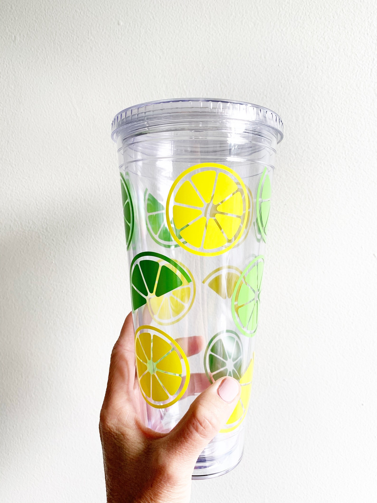 Lemon Lime Acrylic Tumbler Acrylic Tumbler With Lid and Etsy