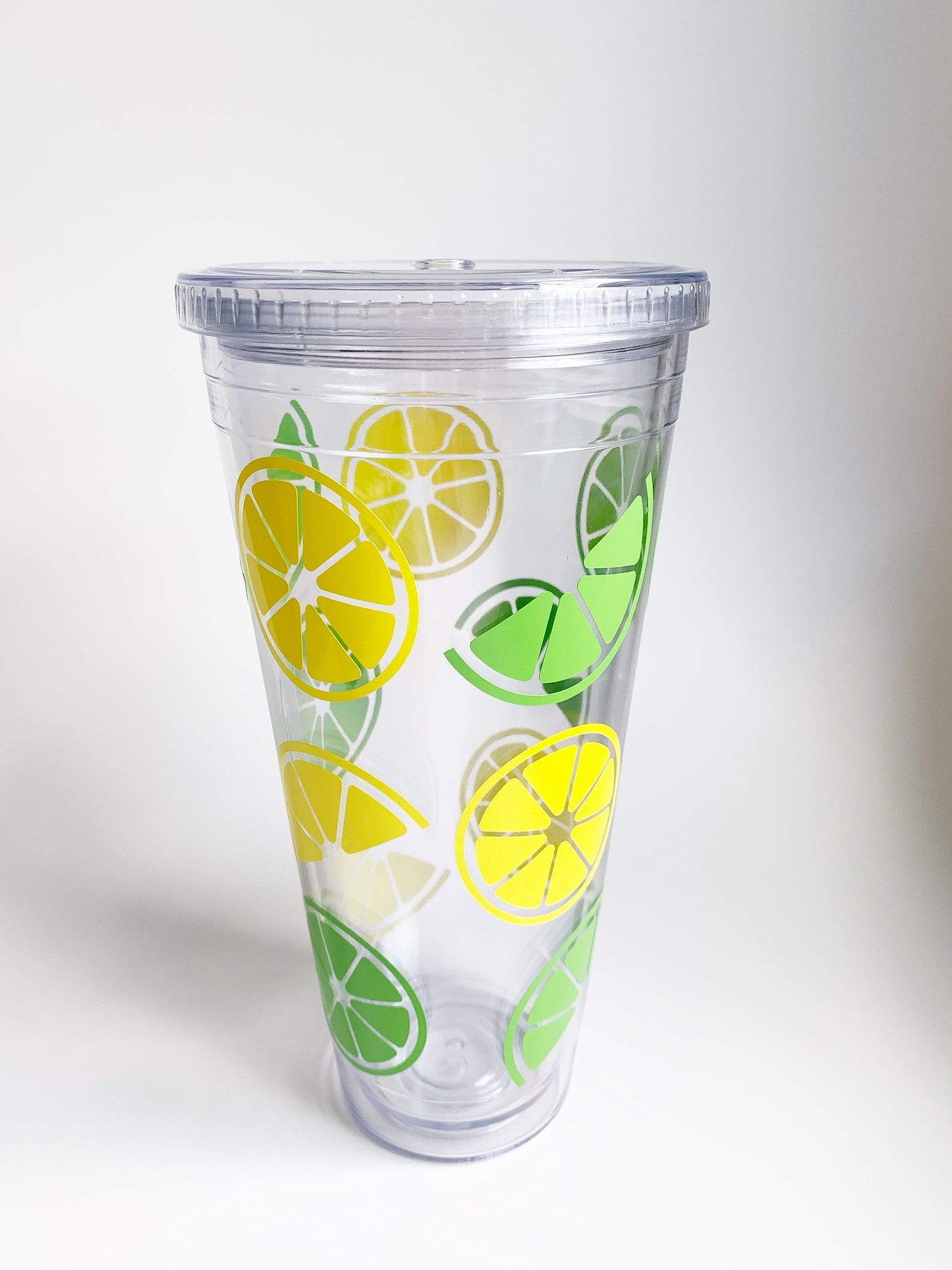 Lemon Lime Acrylic Tumbler Acrylic Tumbler With Lid and Etsy