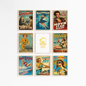 Vintage Retro Pin Up Girls Print Funny Poster Wall Art A1 A2 A3 A4 A5 A6 Maxi Home Decor Unframed Art Work