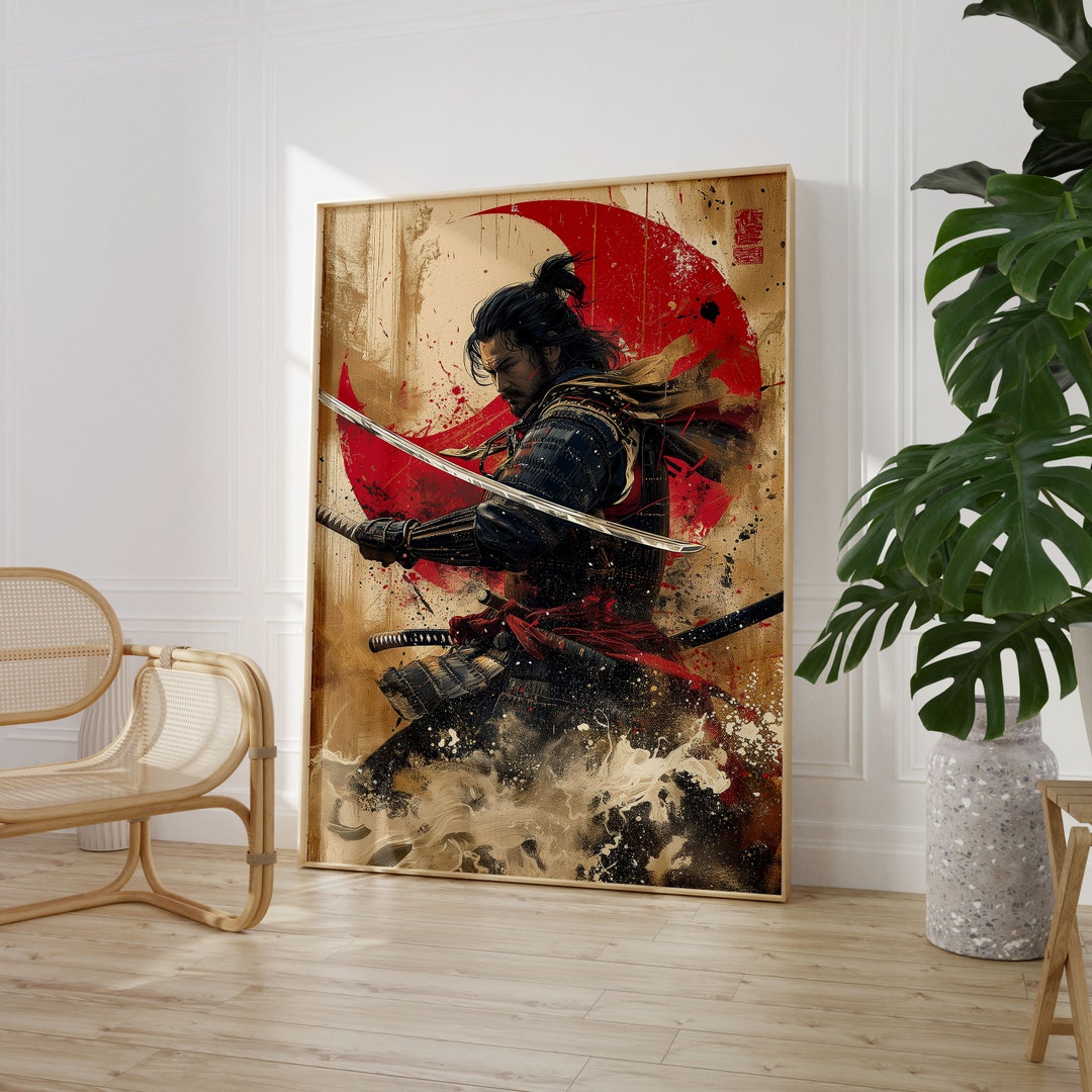 Japanese Samurai Print Poster Wall Art A1 A2 A3 A4 A5 A6 Maxi Home ...