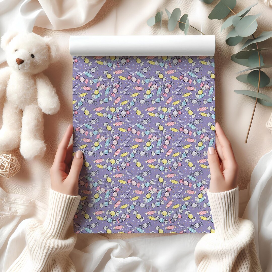 Cute Sweet Candy Wrapping Paper Sheet – Kawaii Style Sweets Gift Wrap ...