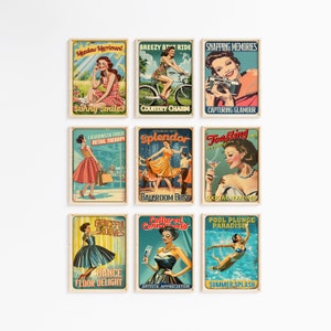 Vintage Retro Pin Up Girls Print Funny Poster Wall Art A1 A2 A3 A4 A5 A6 Maxi Home Decor Unframed Art Work
