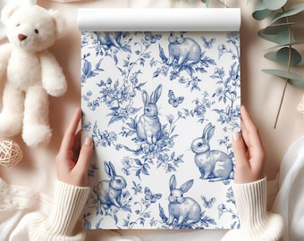 Elegant Bunny Wrapping Paper Sheet – Rabbit Gift Wrap for Baby Shower, Easter, Birthday, Christening, Weddings & Special Gifts