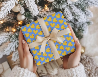 Rubber Duck Wrapping Paper: Yellow Duck Gift Wrap, Baby Shower & Kids