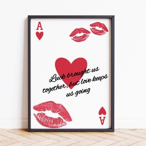 Love Story Kisses Asso di Cuori Stampa Poster Arte da Parete A1 A2 A3 A4 A5 A6 Maxi Decorazione per la Casa Senza Cornice ArtWork Trendy Card Poster