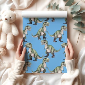 T-Rex Dinosaur Wrapping Paper Sheet – Fun Prehistoric Gift Wrap for Kids Birthday, Dino Parties, Baby Showers, Christmas & Special Occasions