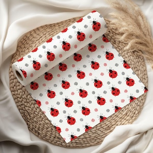Ladybird Print Pattern Wrapping Paper - Cute Gift Wrapping for Anniversary, Birthdays, Weddings - Gifts For Him Her, Hen Party