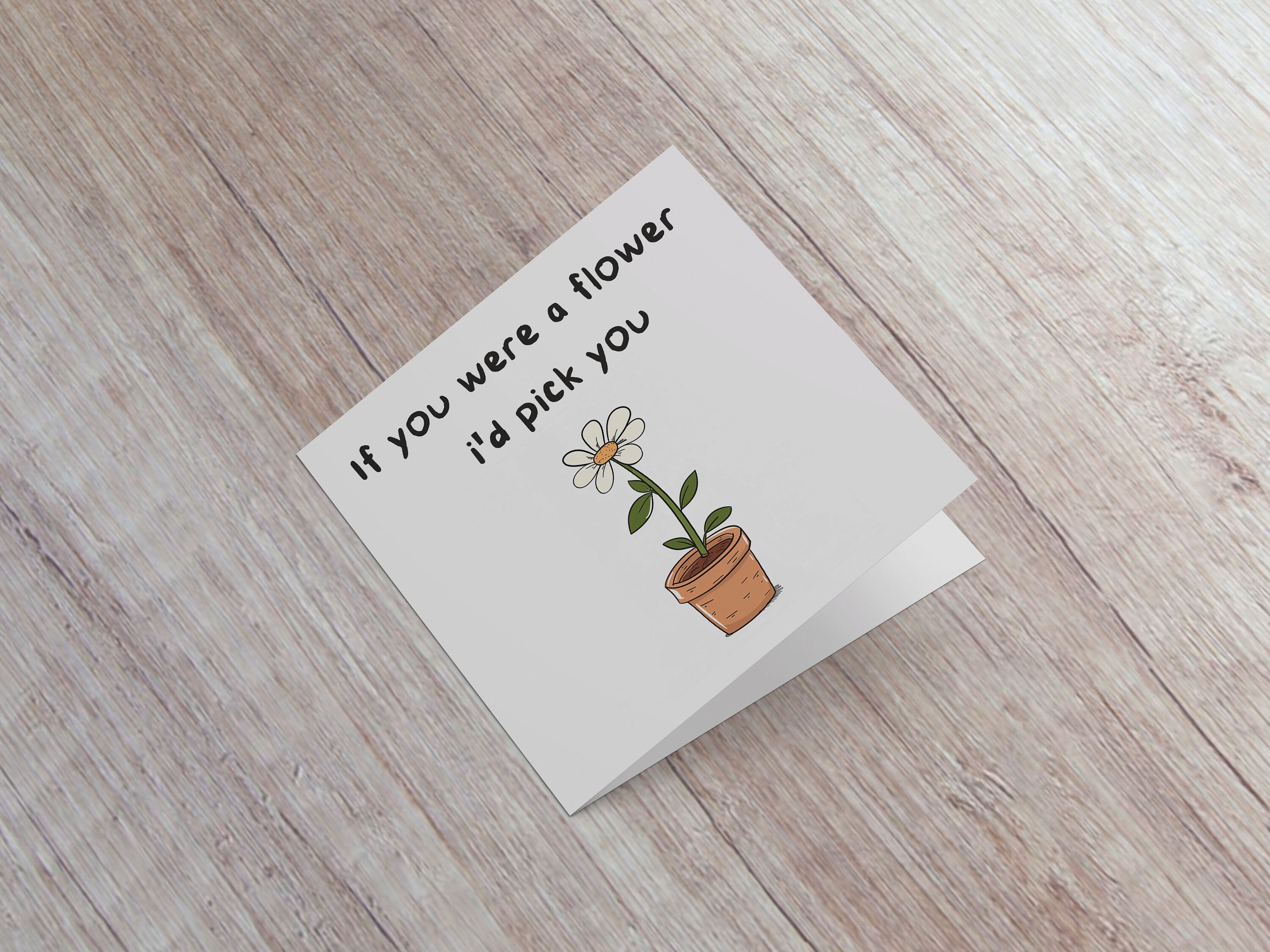 If You Were a Flower I'd Pick You Mothers Day Card Cute Doodle Kids Art ...