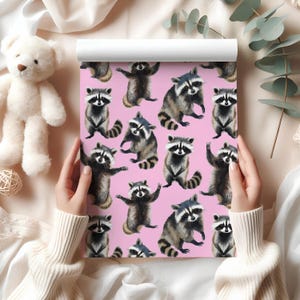 Niedliches Waschbären Geschenkpapier Bogen – niedliche Tier-Geschenkverpackung für Geburtstag, Hochzeit, Baby Party oder besonderen Anlass