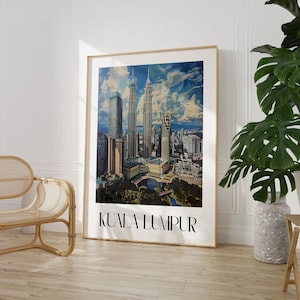 Kuala Lumpur Reise Poster Wand Kunst Maxi Wohnkultur A4 A3 A2 A1 Maxi Ungerahmt Kunstwerk Trendy Mode Druck