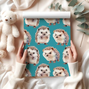 Hedgehog Wrapping Paper Sheet – Cute Animal Gift Wrap for Birthday, Baby Shower, Woodland Parties, Christmas, Kids & Special Occasions