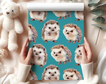 Hedgehog Wrapping Paper Sheet – Cute Animal Gift Wrap for Birthday, Baby Shower, Woodland Parties, Christmas, Kids & Special Occasions