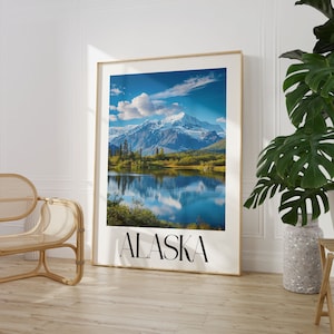 Poster de viagem do Alasca Arte de parede Maxi Decoração de casa A4 A3 A2 A1 Maxi Arte sem moldura Impressão de moda na moda