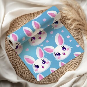Bunny Wrapping Paper Cute Rabbit Gift Wrap for Kids Birthday Easter Baby Shower Parties Animal Lovers Present Fun Pastel Design
