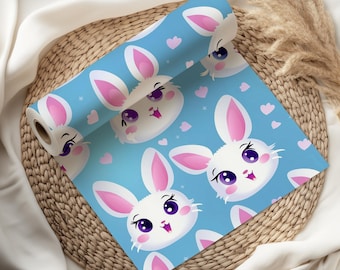Bunny Wrapping Paper Cute Rabbit Gift Wrap for Kids Birthday Easter Baby Shower Parties Animal Lovers Present Fun Pastel Design