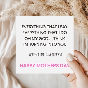 Funny Mothers Day Greetings Card - Joke Mothers Day Cards - Funny Typography Card Recycled Envelope Cardstock Mature