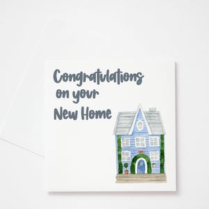 Congratulations On Your New Home Greetings Card - Moving Day Cards - Fun Typography Card Recycled Envelope Cardstock
