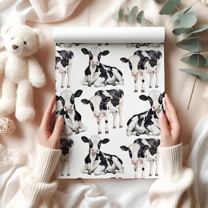 Cute Cow Wrapping Paper Sheet – Farm Animal Gift Wrap for Kids Birthday, Baby Shower, Country Weddings, Rustic Parties & Special Gifts